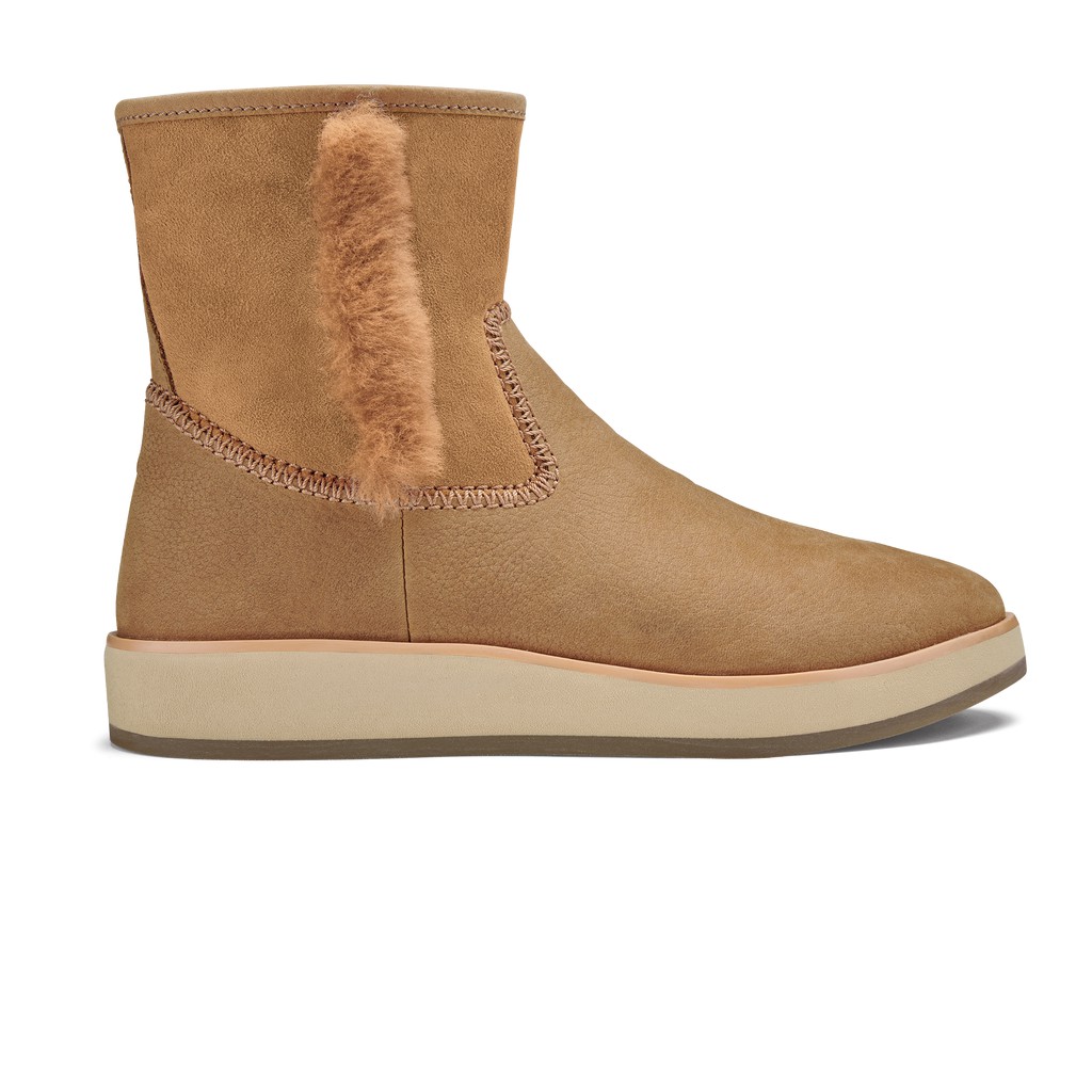 Olukai Stiefel Damen - Pa Ina Hulu Shearling Braun - 38604YMLQ